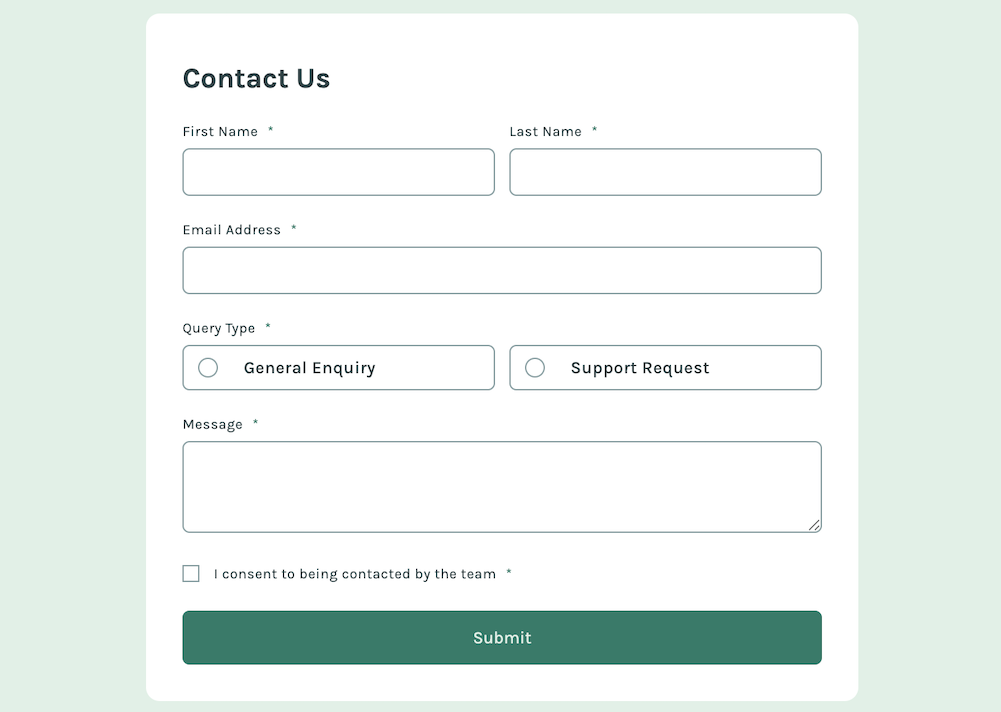 contact form