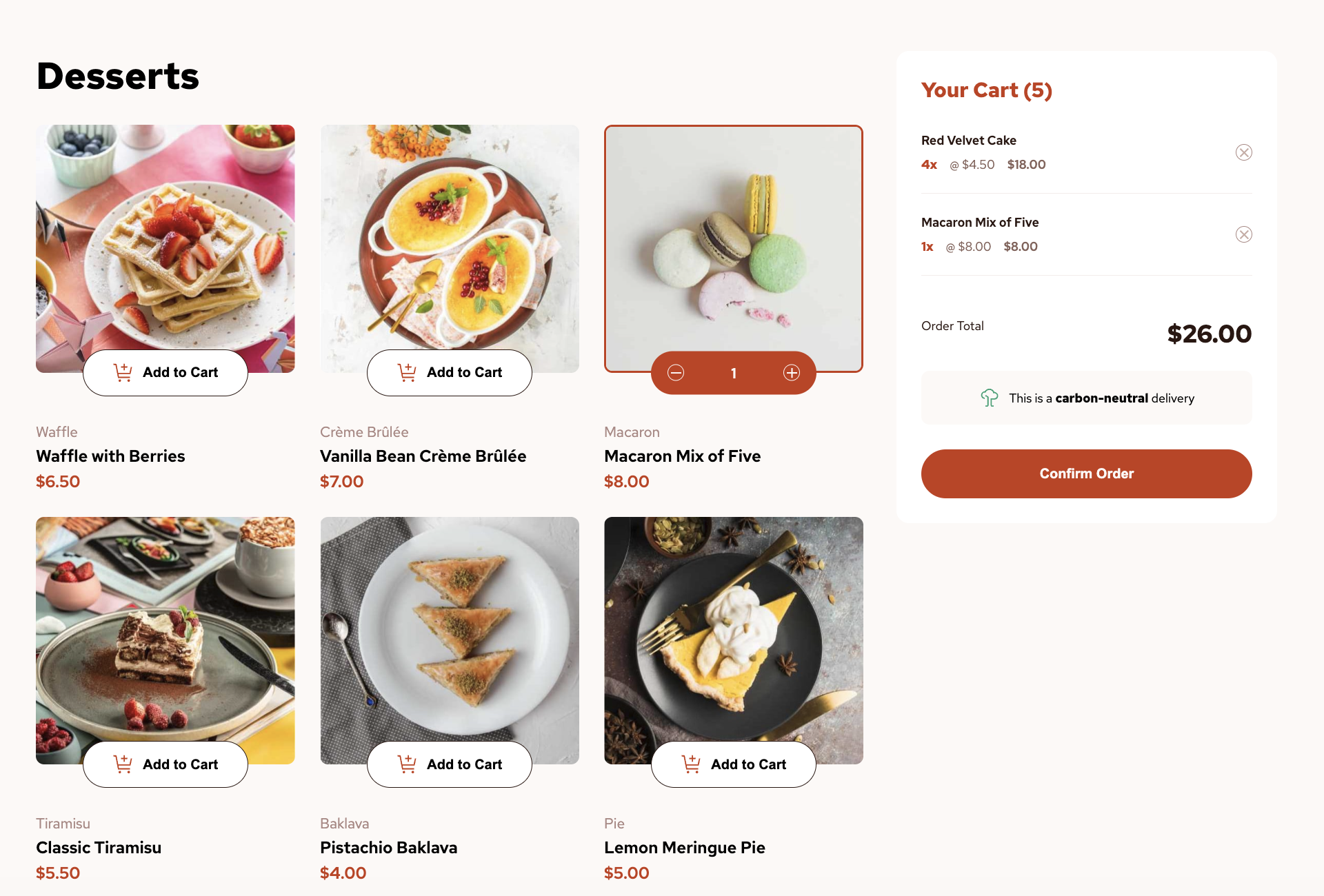 dessert cart website